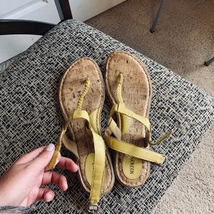 Yellow flat sandals